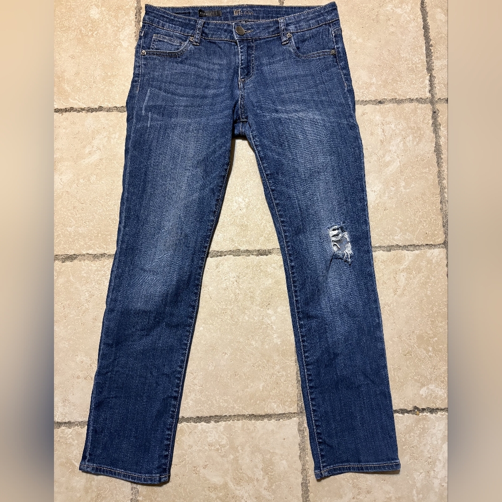 Kut From The Kloth Straight Leg Distressed Stretch Blue Denim Women’s 6 P